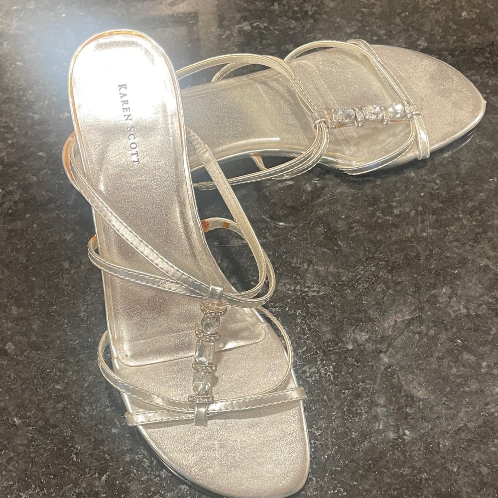 Karen Scott Silver Strappy Heels